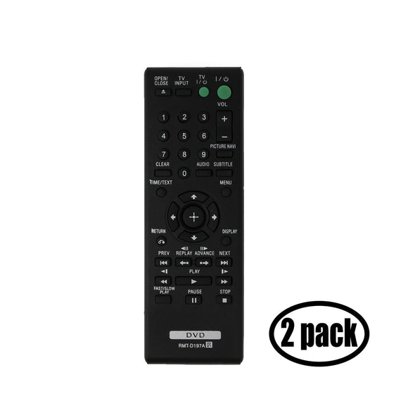 2 Sony RMT-D197A DVD Player Remote Control