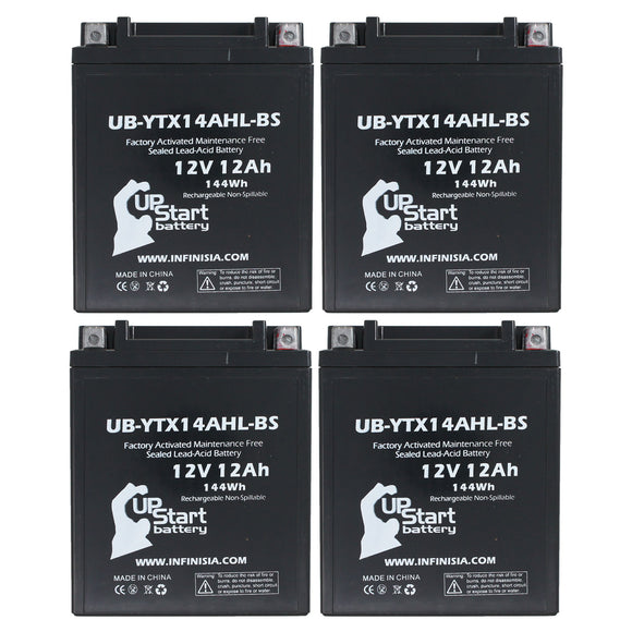 4 Pack Replacement for YTX14AHL-BS Battery 12V 12AH SLA - Compatible with 1978 Yamaha Xs650, 1979 Suzuki Gs1000, 1979 Yamaha Xs650, 1980 Yamaha Xs650, 1981 Yamaha Xs650, 1978 Suzuki Gs1000
