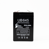 2-Pack UB645 Sealed Lead Acid Battery Replacement (6V, 4.5Ah, F1 Terminal, AGM, SLA)