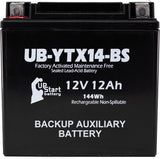 YTX14-BS 2115410001 Replacement for Mercedes Benz Auxiliary Battery - 12V 12AH Secondary Backup Aux Battery for E350, CLA 250, GLK 350, E320, ML350, E500, CLS 400, GLA 250