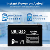 2-Pack 12V 9Ah UPS for Leoch DJW12-9.0 12V9.0Ah Battery Replacement - Compatible with Leoch DJW12-9.0 T2 Battery, Surge Protector Backup, 12 Volt 9 Amp Rechargeable Sealed Lead Acid SLA AGM