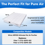 HEPA Filter for Winix 1712-0093-00 Air Purifier Replacement Filter T - Compatible with Winix 1712 0093 00 Filters for HR900 HR950 HR951 HR1000 with Winx Honeycomb Activated Carbon & Pre-Filters Parts PreFilters