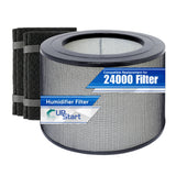50250-S Air Purifier HEPA Filter Set Replacement for Honeywell 24000 Filter - Compatible with Honeywell 24000 Filters Model 50250 13520 50255-HD 63500 52500 83259 83186 83332 83287 83162 EV-35B with Carbon Foam Pre-Filter Prefilters