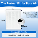 3131000000 Filter for BlueAir 511 Replacement Filter - Compatible with Blue Pure 511 Filters for Blue Air Purifier HEPA H13 Parts Activated Carbon