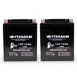 2-Pack Battery Replacement for 2005 Yamaha YFM25B Bruin 250 CC ATV - 12V, 12AH