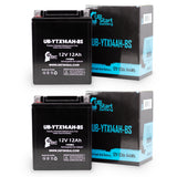 2-Pack Battery Replacement for 2005 Yamaha YFM25B Bruin 250 CC ATV - 12V, 12AH