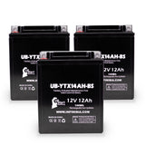 3-Pack Battery Replacement for 1990 Polaris All Models 325 CC ATV - 12V, 12AH