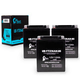 3-Pack Battery Replacement for 2018 Kawasaki Mule SX 400 CC UTV - 12V, 12AH