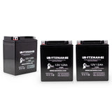 3-Pack Battery Replacement for 2014 Kawasaki KAF400, Mule 600, 610 400 CC UTV - 12V, 12AH