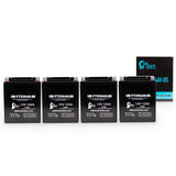 4-Pack Battery Replacement for 1998 Kawasaki KLF300-B Bayou 300 CC ATV - 12V, 12AH