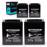4 Pack Replacement for YTX14AH-BS Battery 12V 12AH SLA