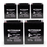 5-Pack Battery Replacement for 2006 Yamaha YFM35B Bruin 350 CC ATV - 12V, 12AH