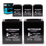 5-Pack Battery Replacement for 1999 Honda CB750 Nighthawk 750 CC Motorcycle - 12V, 12AH