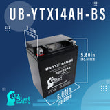 2-Pack Battery Replacement for 1983 Yamaha YTM200, E, ER Tri Moto 200 CC ATV - 12V, 12AH