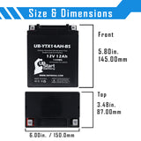 2-Pack Battery Replacement for 2005 Yamaha YFM25B Bruin 250 CC ATV - 12V, 12AH