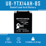 2-Pack Battery Replacement for 2005 Yamaha YFM25B Bruin 250 CC ATV - 12V, 12AH