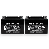 2-Pack 2001 Polaris Scrambler, Sportsman 90CC ATV Battery Replacement - 12V, 3Ah