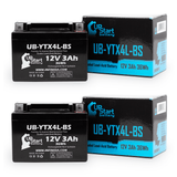 2-Pack 2002 Bombardier (Can-Am) DS90, DS90F, Quest 90CC ATV Battery Replacement - 12V, 3Ah