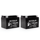 2-Pack 1992 Suzuki DR650S N, P 650CC Motorcycle Battery Replacement - 12V, 3Ah