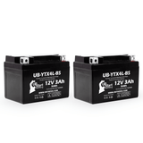 2-Pack 2001 Polaris Scrambler, Sportsman 90CC ATV Battery Replacement - 12V, 3Ah