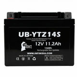 12V 11.2Ah YTZ14S Battery Replacement for YTZ14S-BS Motorcycle Battery STZ14S XTAZ14S FAYTZ14S Rechargeable Maintenance-Free SLA AGM ATV Powersports Batteries Parts