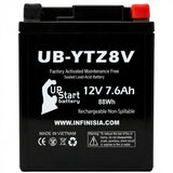 YTZ8V Motorcycle Battery - 12V 7.6Ah YTZ8V Battery Rechargeable Maintenance Free SLA AGM Batteries Parts for ATV Powersports