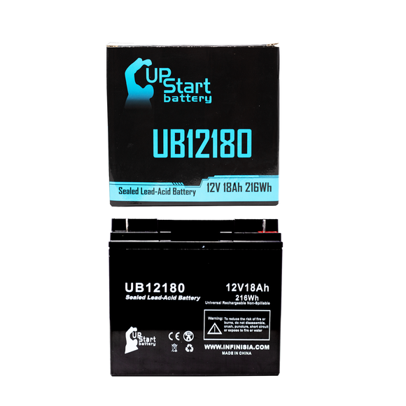 DUAL LITE 12-582 Battery - Replaces UB12180 Universal Sealed Lead Acid Batteries (12V, 18Ah, 18000mAh, T4 Terminal, AGM, SLA)