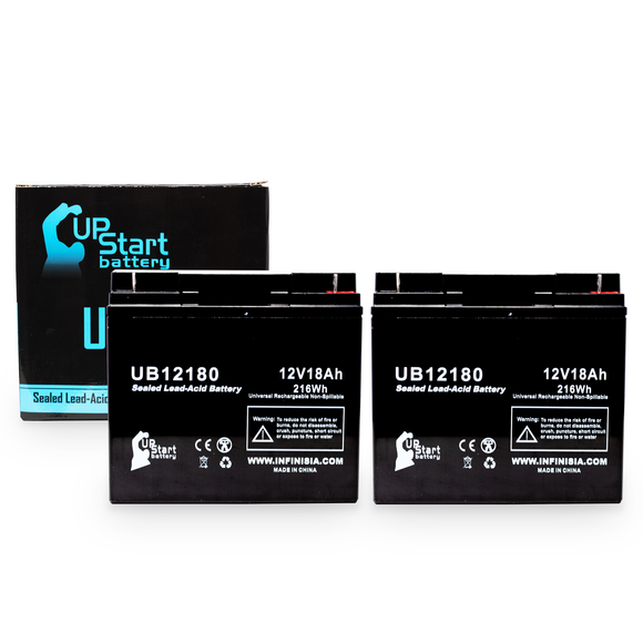 2x Pack Alpha PS12150 Battery - Replaces UB12180 Universal Sealed Lead Acid Batteries (12V, 18Ah, 18000mAh, T4 Terminal, AGM, SLA)