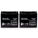 2x Pack APC SMARTUPS 700XL Battery - Replaces UB12180 Universal Sealed Lead Acid Batteries (12V, 18Ah, 18000mAh, T4 Terminal, AGM, SLA)