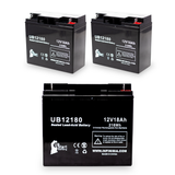 3-Pack UB12180 Sealed Lead Acid Battery Replacement (12V, 18Ah, T4 Terminal, AGM, SLA)