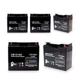 5-Pack UB12180 Sealed Lead Acid Battery Replacement (12V, 18Ah, T4 Terminal, AGM, SLA)