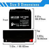 UNIVERSAL BATTERY UB12220 Battery - Replaces UB12180 Universal Sealed Lead Acid Batteries (12V, 18Ah, 18000mAh, T4 Terminal, AGM, SLA, One Year Warranty)