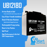 DUAL LITE 12-582 Battery - Replaces UB12180 Universal Sealed Lead Acid Batteries (12V, 18Ah, 18000mAh, T4 Terminal, AGM, SLA)