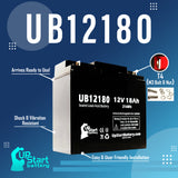 GS PORTALAC PE12V17 Battery - Replaces UB12180 Universal Sealed Lead Acid Batteries (12V, 18Ah, 18000mAh, T4 Terminal, AGM, SLA, One Year Warranty)