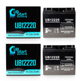 2x Pack Minuteman BP24V34 Battery Pack Battery - Replaces UB12220 Universal Sealed Lead Acid Batteries (12V, 22Ah, 22000mAh, T4 Terminal, AGM, SLA)