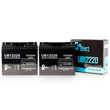 2x Pack Data Shield T350A Battery - Replaces UB12220 Universal Sealed Lead Acid Batteries (12V, 22Ah, 22000mAh, T4 Terminal, AGM, SLA)