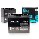 2x Pack APC SMART-UPS 3000VA USB SUA3000 Battery - Replaces UB12220 Universal Sealed Lead Acid Batteries (12V, 22Ah, 22000mAh, T4 Terminal, AGM, SLA)