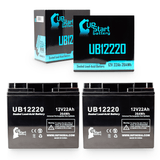 2x Pack Data Shield TURBO350 Battery - Replaces UB12220 Universal Sealed Lead Acid Batteries (12V, 22Ah, 22000mAh, T4 Terminal, AGM, SLA)