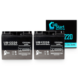 2x Pack APC 1000XL Battery - Replaces UB12220 Universal Sealed Lead Acid Batteries (12V, 22Ah, 22000mAh, T4 Terminal, AGM, SLA)
