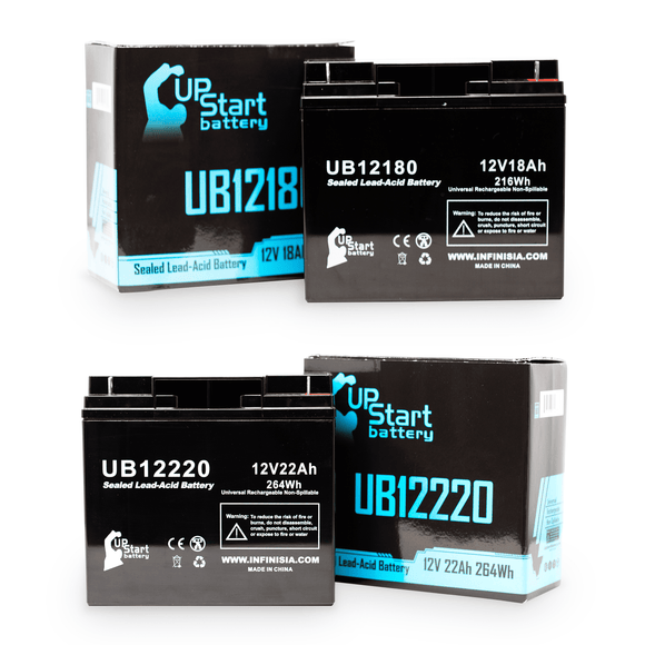 2x Pack APC SMART-UPS 1500VA USB SUA1500X93 Battery - Replaces UB12220 Universal Sealed Lead Acid Batteries (12V, 22Ah, 22000mAh, T4 Terminal, AGM, SLA, One Year Warranty)