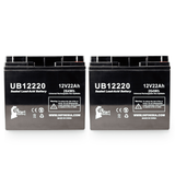 2x Pack APC SMART-UPS 1500VA USB SUA1500X93 Battery - Replaces UB12220 Universal Sealed Lead Acid Batteries (12V, 22Ah, 22000mAh, T4 Terminal, AGM, SLA, One Year Warranty)