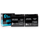 2x Pack Data Shield AT1500 Battery - Replaces UB12220 Universal Sealed Lead Acid Batteries (12V, 22Ah, 22000mAh, T4 Terminal, AGM, SLA)