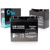2x Pack Data Shield AT800 Battery - Replaces UB12220 Universal Sealed Lead Acid Batteries (12V, 22Ah, 22000mAh, T4 Terminal, AGM, SLA)