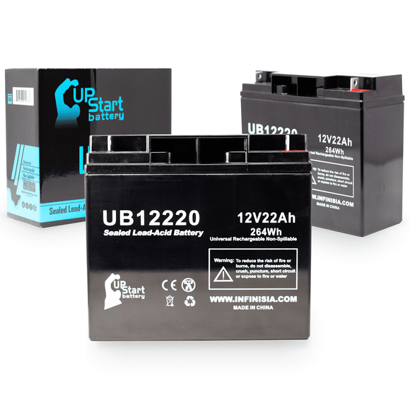 2x Pack Access Battery 12581 Battery - Replaces UB12220 Universal Sealed Lead Acid Batteries (12V, 22Ah, 22000mAh, T4 Terminal, AGM, SLA, One Year Warranty)