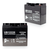2x Pack R & D Batteries PS12180F Battery - Replaces UB12220 Universal Sealed Lead Acid Batteries (12V, 22Ah, 22000mAh, T4 Terminal, AGM, SLA)