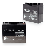 2x Pack Access Battery 12581 Battery - Replaces UB12220 Universal Sealed Lead Acid Batteries (12V, 22Ah, 22000mAh, T4 Terminal, AGM, SLA, One Year Warranty)