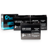 3-Pack UB12220 Sealed Lead Acid Battery Replacement (12V, 22Ah, T4 Terminal, AGM, SLA)