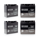 4-Pack UB12220 Sealed Lead Acid Battery Replacement (12V, 22Ah, T4 Terminal, AGM, SLA)