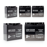 5-Pack UB12220 Sealed Lead Acid Battery Replacement (12V, 22Ah, T4 Terminal, AGM, SLA)