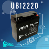Access Battery 12581 Battery - Replaces UB12220 Universal Sealed Lead Acid Batteries (12V, 22Ah, 22000mAh, T4 Terminal, AGM, SLA, One Year Warranty)